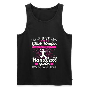 Handball Mädchen Handballerin Spruch Geschenk - Männer Premium Bio Tank Top - Schwarz - Vorne - Michal (187cm)