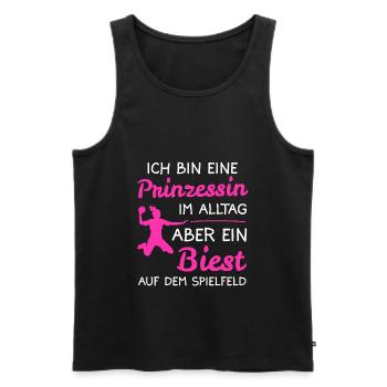 Handball Mädchen Handballerin Frauen Geschenk - Männer Premium Bio Tank Top - Schwarz - Vorne - Michal (187cm)