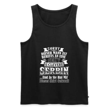 Serbien Balkan Jugoslawien Geschenk - Männer Premium Bio Tank Top - Schwarz - Vorne - Michal (187cm)