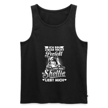 Sheltie Hund Hundemotiv Geschenk & Hundebesitzer - Männer Premium Bio Tank Top - Schwarz - Vorne - Michal (187cm)