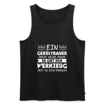 Gerüstbauer Gerüstbau Baustelle Geschenk - Männer Premium Bio Tank Top - Schwarz - Vorne - Michal (187cm)