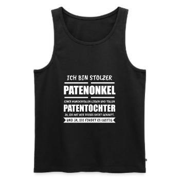 Patenonkel Onkel Pate Geschenk & Pate - Männer Premium Bio Tank Top - Schwarz - Vorne - Michal (187cm)