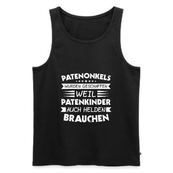 Patenonkel Onkel Pate Geschenk & Pate - Männer Premium Bio Tank Top - Schwarz - Vorne - Michal (187cm)