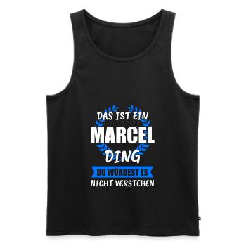 Marcel Name Vorname Geschenk - Männer Premium Bio Tank Top - Schwarz - Vorne - Michal (187cm)