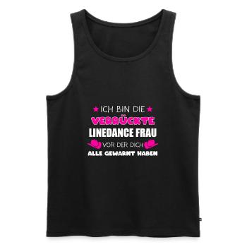 Linedance Frau Western Linedancing Geschenk - Männer Premium Bio Tank Top - Schwarz - Vorne - Michal (187cm)