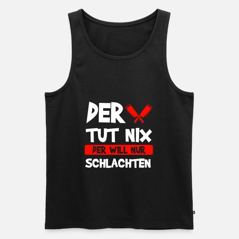 Fleischer Fleisch Metzger Geschenk - Männer Premium Bio Tank Top - Schwarz