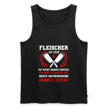 Fleischer Wurst Metzger Geschenk - Männer Premium Bio Tank Top - Schwarz - Vorne - Michal (187cm)