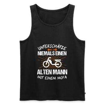 Mofa Mofafahrer Motorrad Geschenk - Männer Premium Bio Tank Top - Schwarz - Vorne - Michal (187cm)