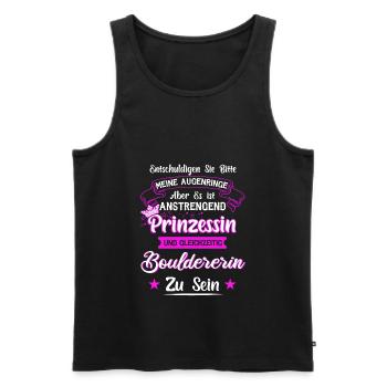 Bouldern Boulderer Klettern Geschenk - Männer Premium Bio Tank Top - Schwarz - Vorne - Michal (187cm)