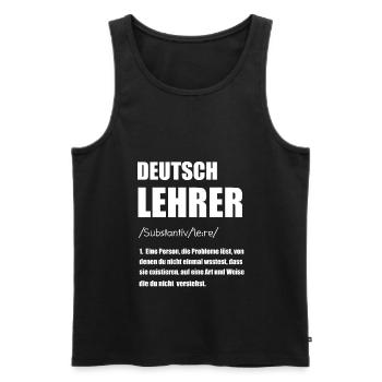 Deutschlehrer Deutsch Lehrer Geschenk - Männer Premium Bio Tank Top - Schwarz - Vorne - AI Model Male 178 light (178cm)