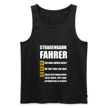 Straßenbahn Strassenbahn Straßenbahnfahrer - Männer Premium Bio Tank Top - Schwarz - Vorne - Michal (187cm)