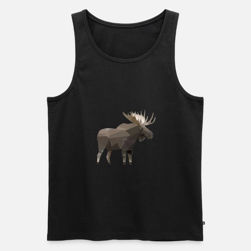 Elch Polygon Skandinavien Elche Geschenk - Männer Premium Bio Tank Top - Schwarz