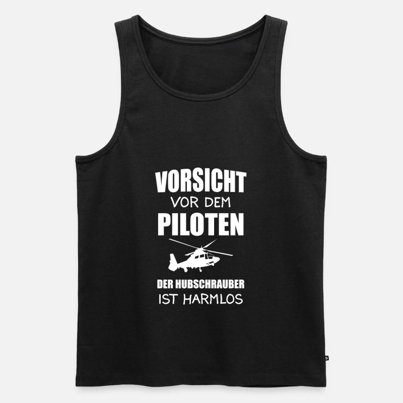 Hubschrauber Helikopter Pilot Geschenk - Männer Premium Bio Tank Top - Schwarz