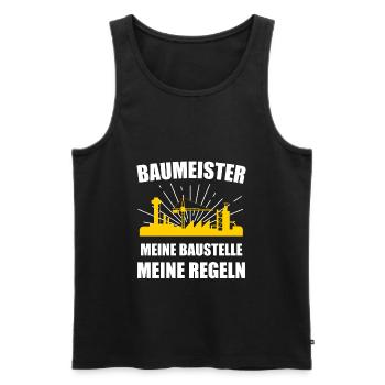 Baumeister Baustelle Bauleiter Geschenk - Männer Premium Bio Tank Top - Schwarz - Vorne - AI Model Male 178 light (178cm)