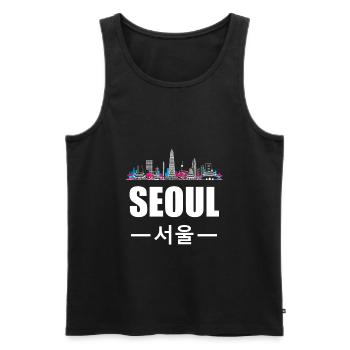 Seoul Südkorea South Korea Stadt Heimat Geschenk - Männer Premium Bio Tank Top - Schwarz - Vorne - Michal (187cm)