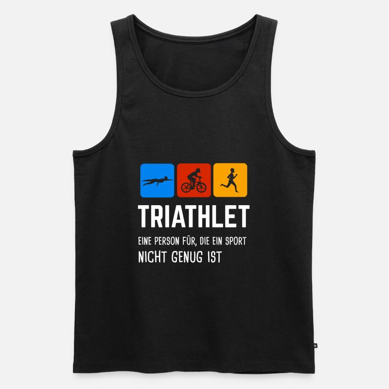 Triathlon Triathlet Triathleten Geschenk - Männer Premium Bio Tank Top - Schwarz