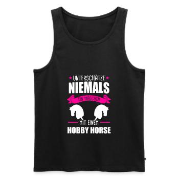 Hobby Horse Steckenpferd Hobbyhorsing Geschenk - Männer Premium Bio Tank Top - Schwarz - Vorne - Michal (187cm)