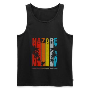 Cadeau de surf Nazare Portugal - Débardeur bio Premium Homme - noir - Devant - Michal (187cm)