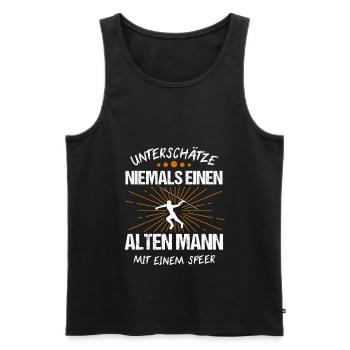 Speerwurf Speerwerfer Speer Geschenk - Männer Premium Bio Tank Top - Schwarz - Vorne - AI Model Male 178 light (178cm)