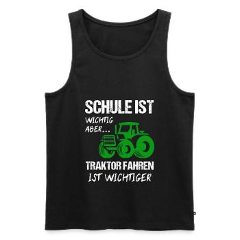 Traktor Trecker Traktoren Geschenk - Männer Premium Bio Tank Top - Schwarz - Vorne - AI Model Male 178 light (178cm)
