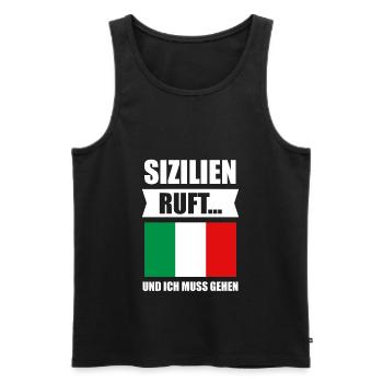 Sizilien Italien Palermo Geschenk - Männer Premium Bio Tank Top - Schwarz - Vorne - AI Model Male 178 light (178cm)