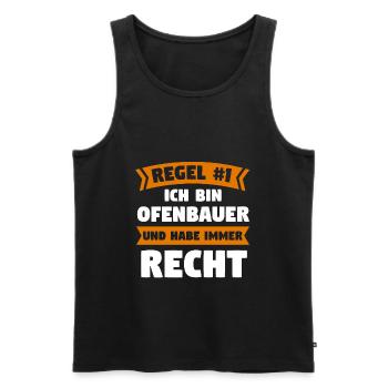 Ofenbauer Ofen Kamin Geschenk - Männer Premium Bio Tank Top - Schwarz - Vorne - Michal (187cm)