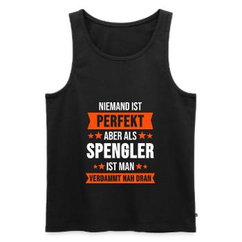 Spengler Klempner Handwerker Geschenk - Männer Premium Bio Tank Top - Schwarz - Vorne - Michal (187cm)