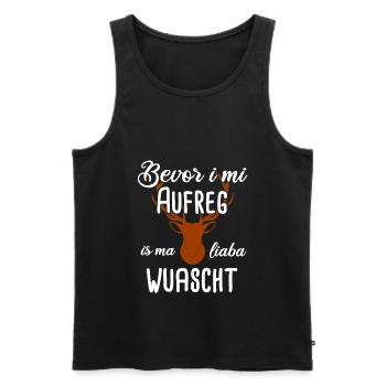 Bevor I mi aufreg Is Ma Liaba Wuascht Geschenk - Männer Premium Bio Tank Top - Schwarz - Vorne - AI Model Male 178 light (178cm)