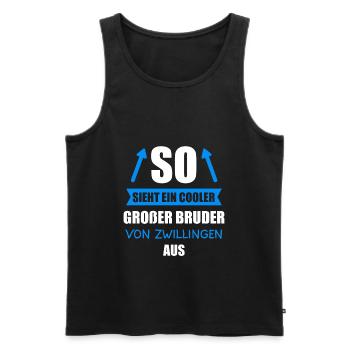 Großer Bruder von Zwillingen 2020 Geschwister - Männer Premium Bio Tank Top - Schwarz - Vorne - Michal (187cm)