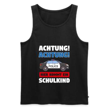 Schulkind 2020 Einschulung Polizei Geschenk - Männer Premium Bio Tank Top - Schwarz - Vorne - Michal (187cm)
