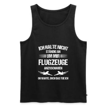 Planespotter Plane Spotter Flugzeug Geschenk - Männer Premium Bio Tank Top - Schwarz - Vorne - AI Model Male 178 light (178cm)