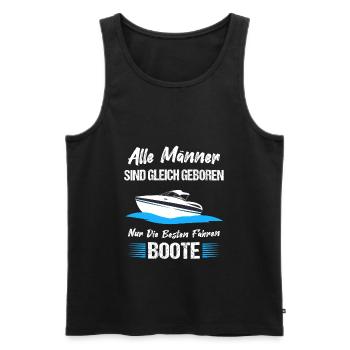 Motorboot Boot Bootsbesitzer Boote Geschenk - Männer Premium Bio Tank Top - Schwarz - Vorne - Michal (187cm)