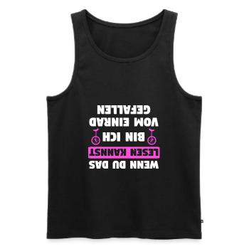 Einrad Einräder Einradfahrer Unicycle Geschenk - Männer Premium Bio Tank Top - Schwarz - Vorne - Michal (187cm)