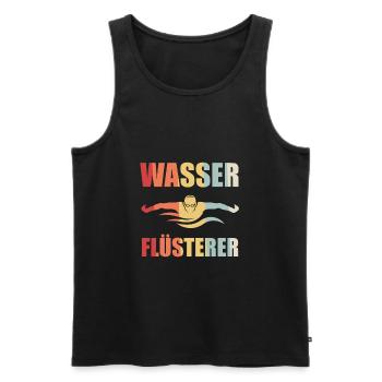 Schwimmen Schwimmer Rettungsschwimmer Geschenk - Männer Premium Bio Tank Top - Schwarz - Vorne - Michal (187cm)