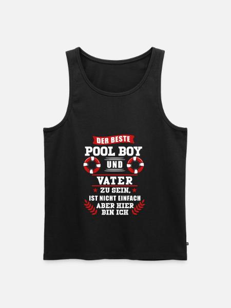 Poolboy Vater Bademeister Rettungsschwimmer Gesche - Männer Premium Bio Tank Top - Schwarz