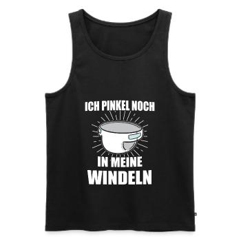 ABDL Adult Baby Windel Geschenk - Männer Premium Bio Tank Top - Schwarz - Vorne - AI Model Male 178 light (178cm)