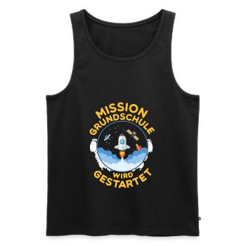 Grundschule 1.Klasse Schulanfang Geschenk - Männer Premium Bio Tank Top - Schwarz - Vorne - Michal (187cm)