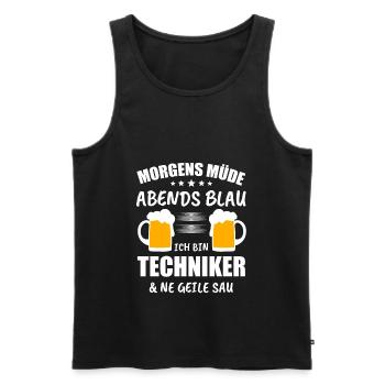 Techniker Computer Technik Geschenk - Männer Premium Bio Tank Top - Schwarz - Vorne - Michal (187cm)