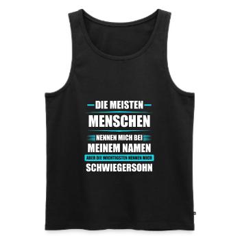 Bester Schwiegersohn Tochter Papa Geschenk - Männer Premium Bio Tank Top - Schwarz - Vorne - Michal (187cm)