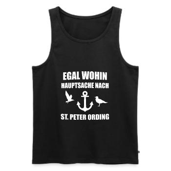 St. Peter Ording Nordsee Ostfriesland Geschenk - Männer Premium Bio Tank Top - Schwarz - Vorne - AI Model Male 178 light (178cm)