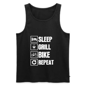 Cadeau de grillades à vélo - Débardeur bio Premium Homme - noir - Devant - Michal (187cm)