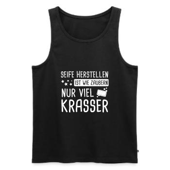 Seifen Seife Seifenherstellung Kernseife Geschenk - Männer Premium Bio Tank Top - Schwarz - Vorne - Michal (187cm)