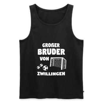 Große Bruder Von Zwillingen 2020 Fußball Geschenk - Männer Premium Bio Tank Top - Schwarz - Vorne - Michal (187cm)