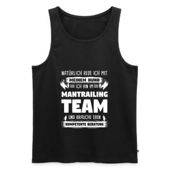 Mantrailing Mantrailer Hundesport Geschenk - Männer Premium Bio Tank Top - Schwarz - Vorne - AI Model Male 178 light (178cm)