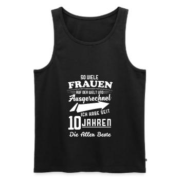 10. Hochzeitstag Rosenhochzeit Ehemann Geschenk - Männer Premium Bio Tank Top - Schwarz - Vorne - AI Model Male 178 light (178cm)