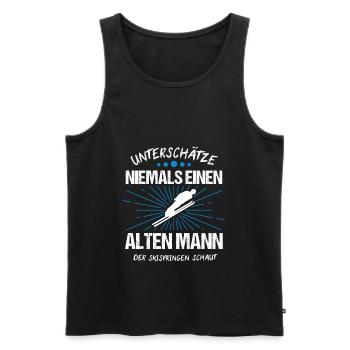 Skispringen Skispringer Skifliegen Geschenk - Männer Premium Bio Tank Top - Schwarz - Vorne - Michal (187cm)