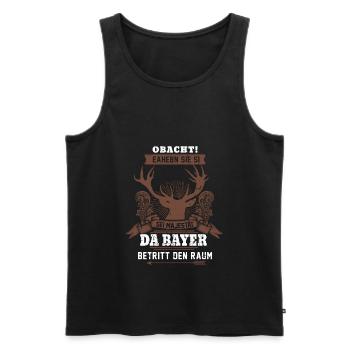 Bayerische Sprüche Bayrisch Bayern Geschenk - Männer Premium Bio Tank Top - Schwarz - Vorne - Michal (187cm)