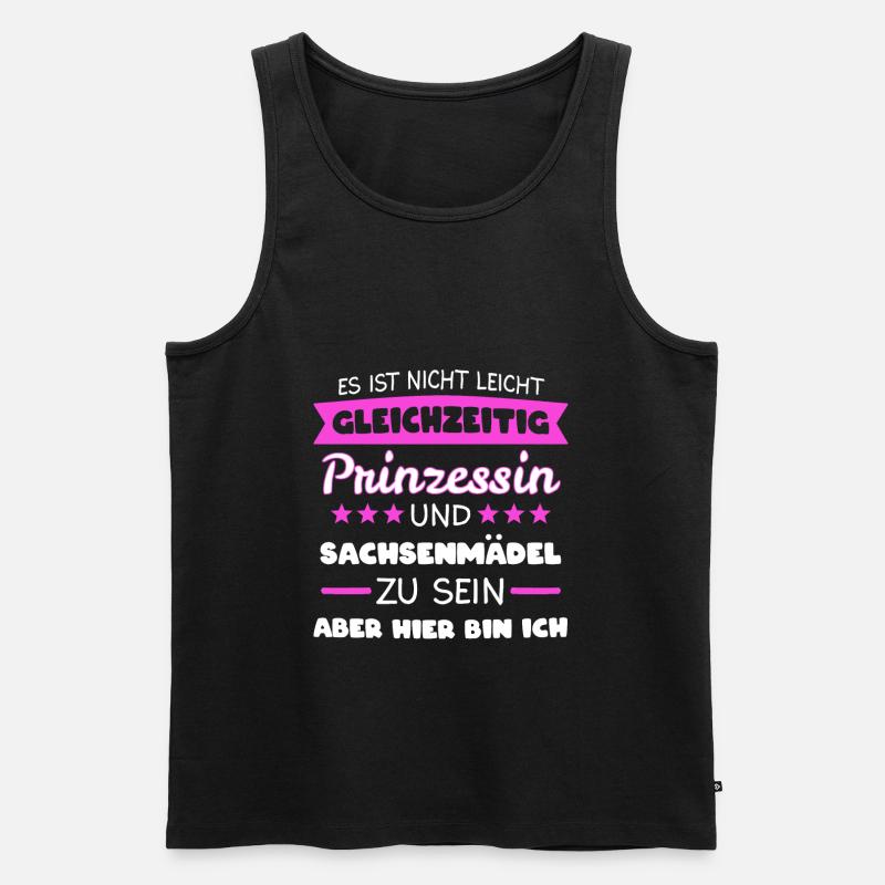 Sachsen-mädel Sächsin Sächsisch Geschenk - Männer Premium Bio Tank Top - Schwarz
