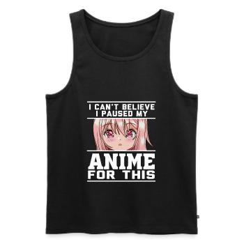 Anime Clothing Otaku Otaku cadeau - Débardeur bio Premium Homme - noir - Devant - AI Model Male 178 light (178cm)