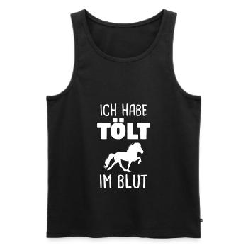 Isländer Islandpferd Islandpferde Geschenk - Männer Premium Bio Tank Top - Schwarz - Vorne - AI Model Male 178 light (178cm)